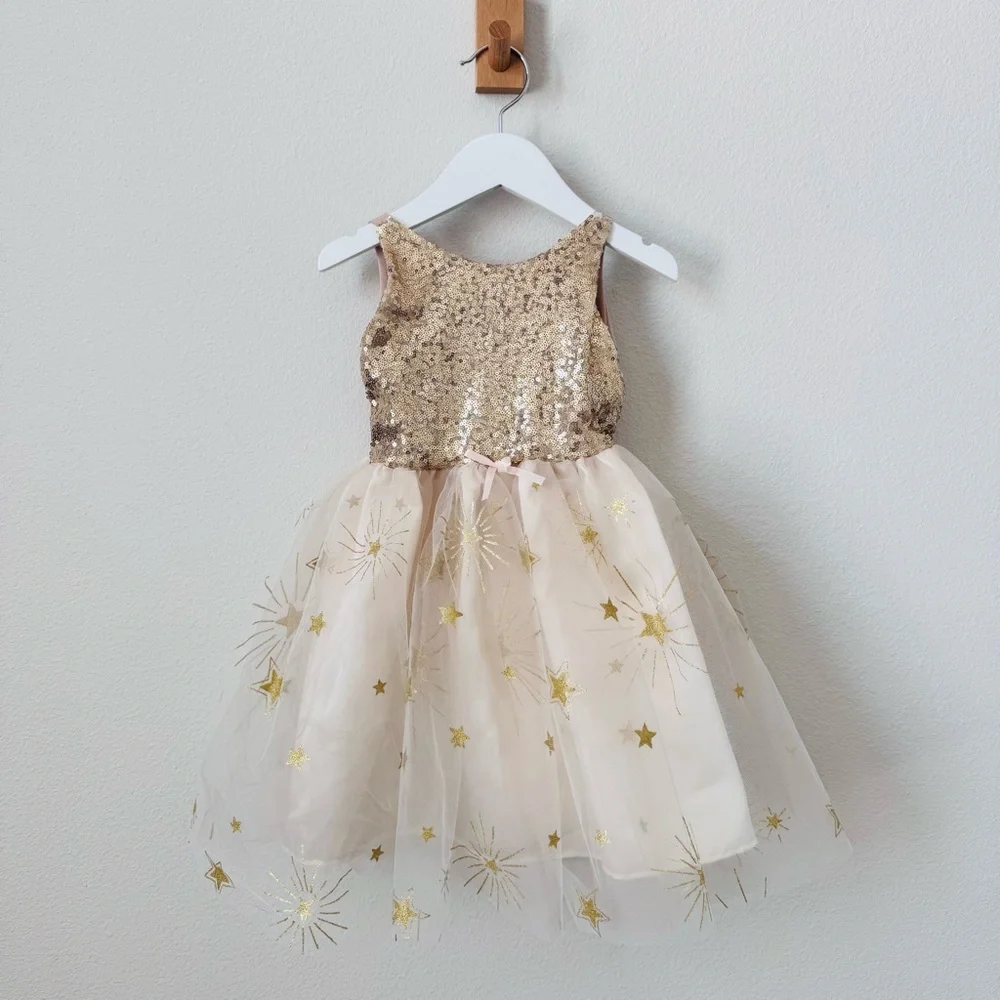 Great Pretenders Glam Party Gold Dress Size 3 4 - Picture 2 of 9